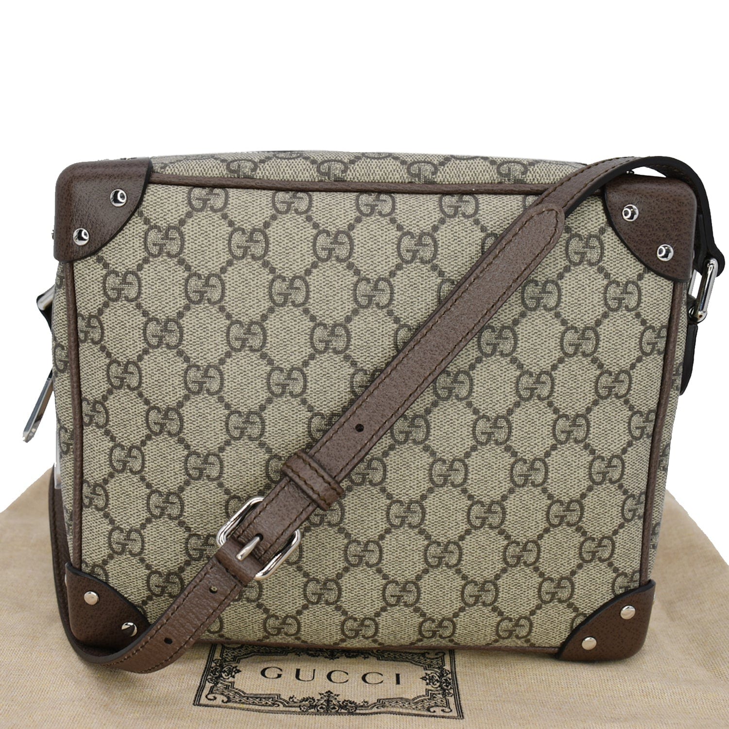 GUCCI-GG-Supreme-Leather-Waist-Bag-Crossbody-Bag-Navy-Beige-233269