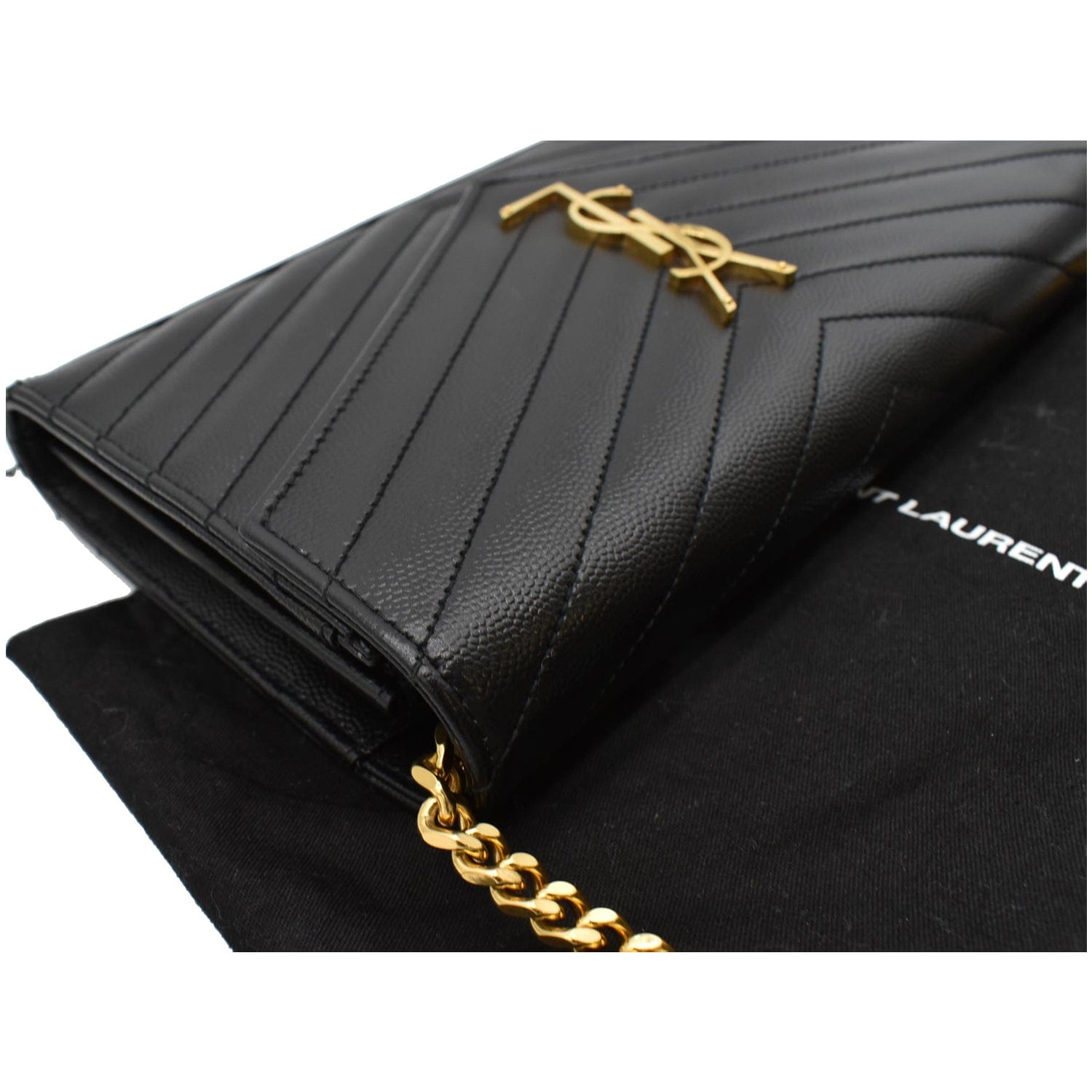Saint Laurent Monogram Envelope Wallet on Chain - Black Crossbody Bags,  Handbags - SNT280158
