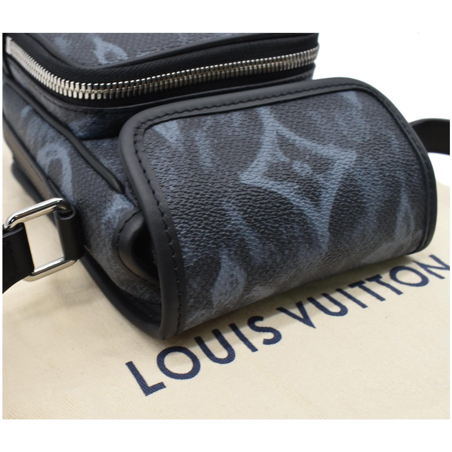 Louis Vuitton Monogram Pastel Noir Canvas Cross Card Holder in