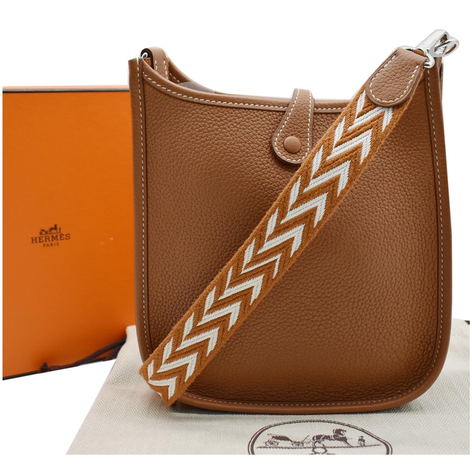 HERMES／BOLIDE 31 Clemence leather Crevette □Q Engraving Shoulder bag 5 –  BRANDSHOP-RESHINE