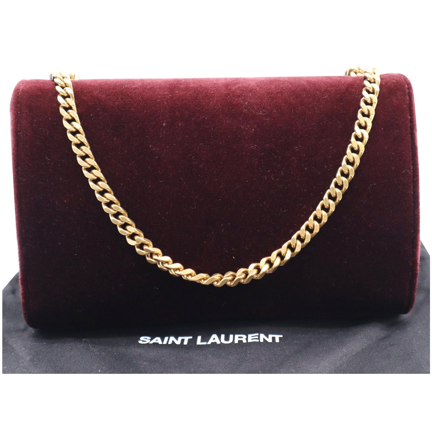 Saint Laurent Black Velvet Kate Tassel Wallet on Chain Saint Laurent Paris