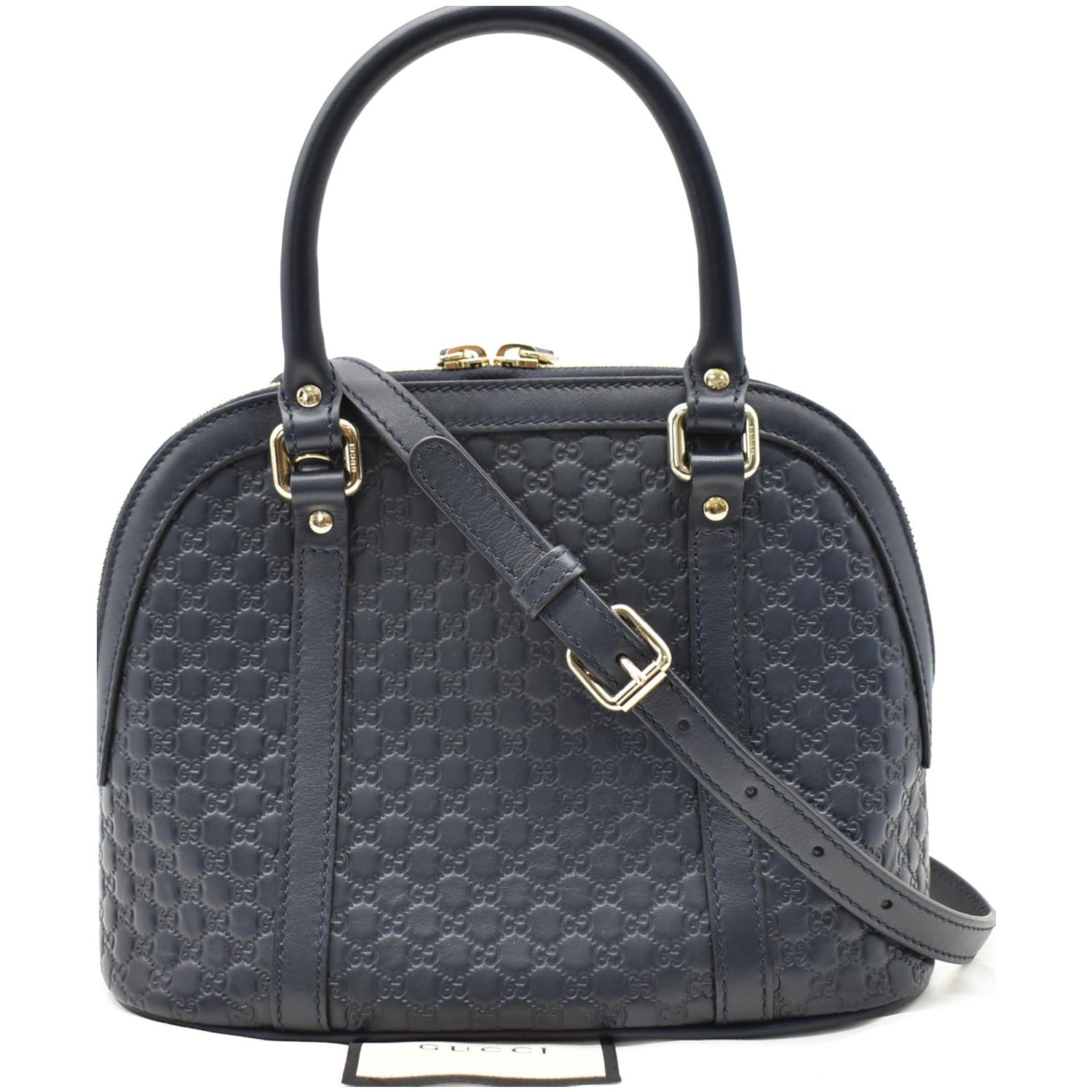 Gucci Navy Blue Microguccissima Leather Mini Dome Bag at 1stDibs