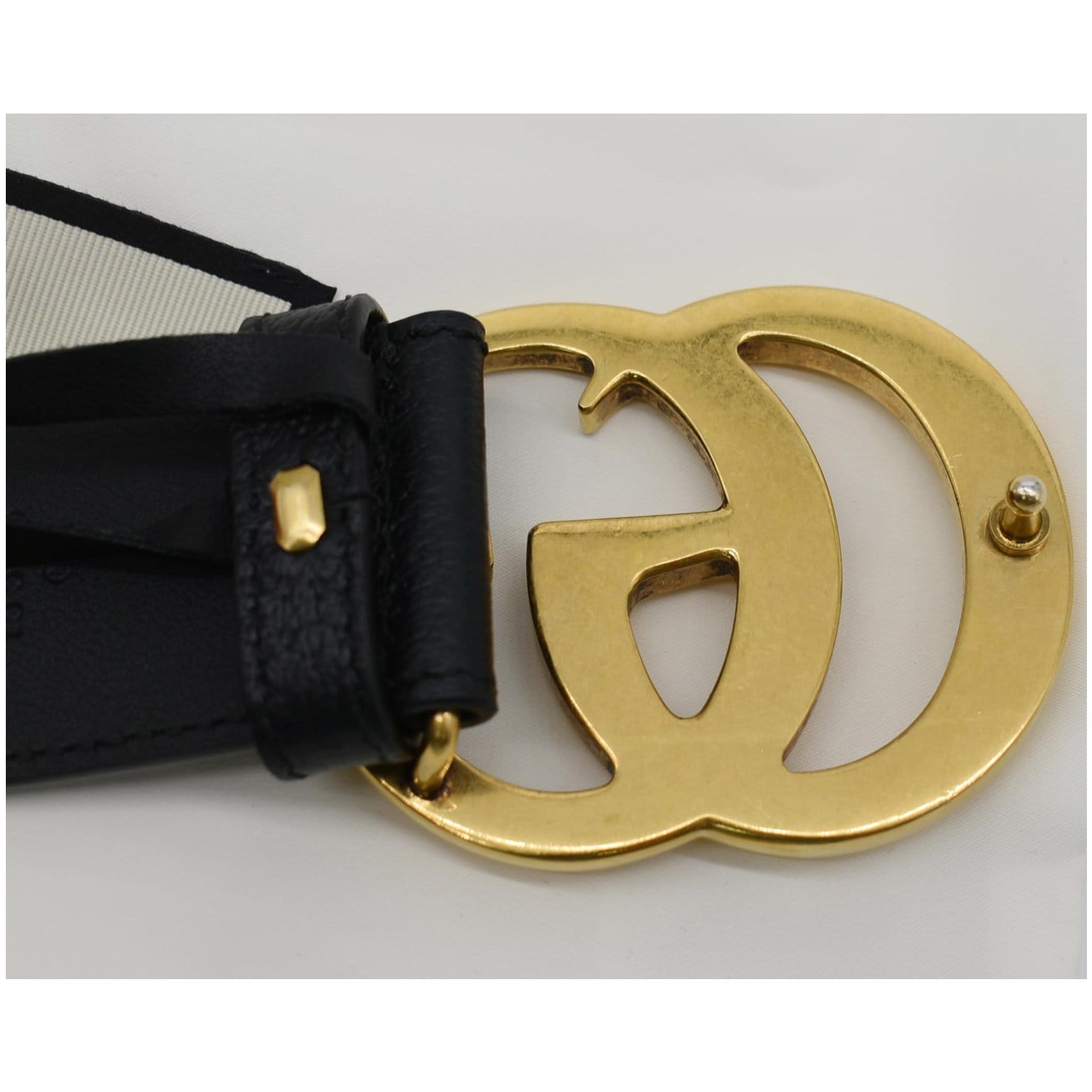 Gucci Black Leather Double G Belt Size 75/30
