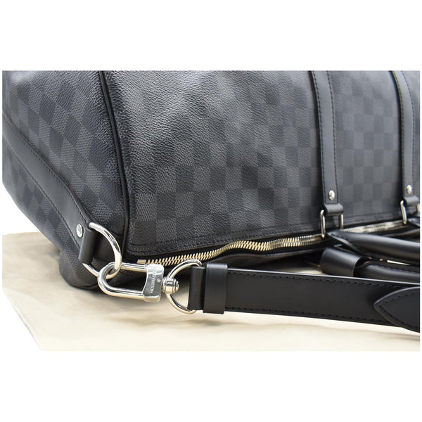 LOUIS VUITTON Keepall Bandouliere 55 Damier Graphite Travel Bag Black