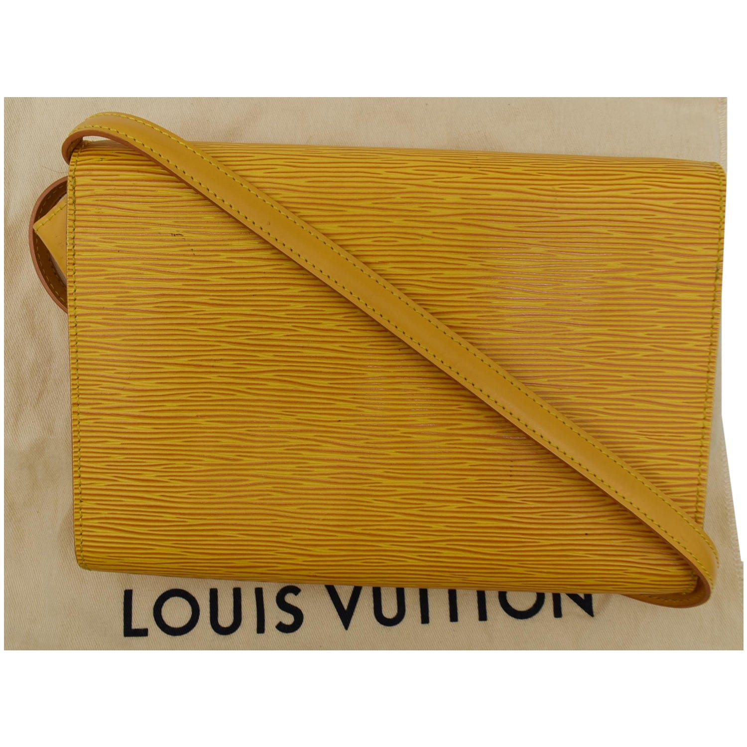 Louis Vuitton Rare Yellow EPI Leather Pochette Cles Key Pouch Keychain 25lvs1223