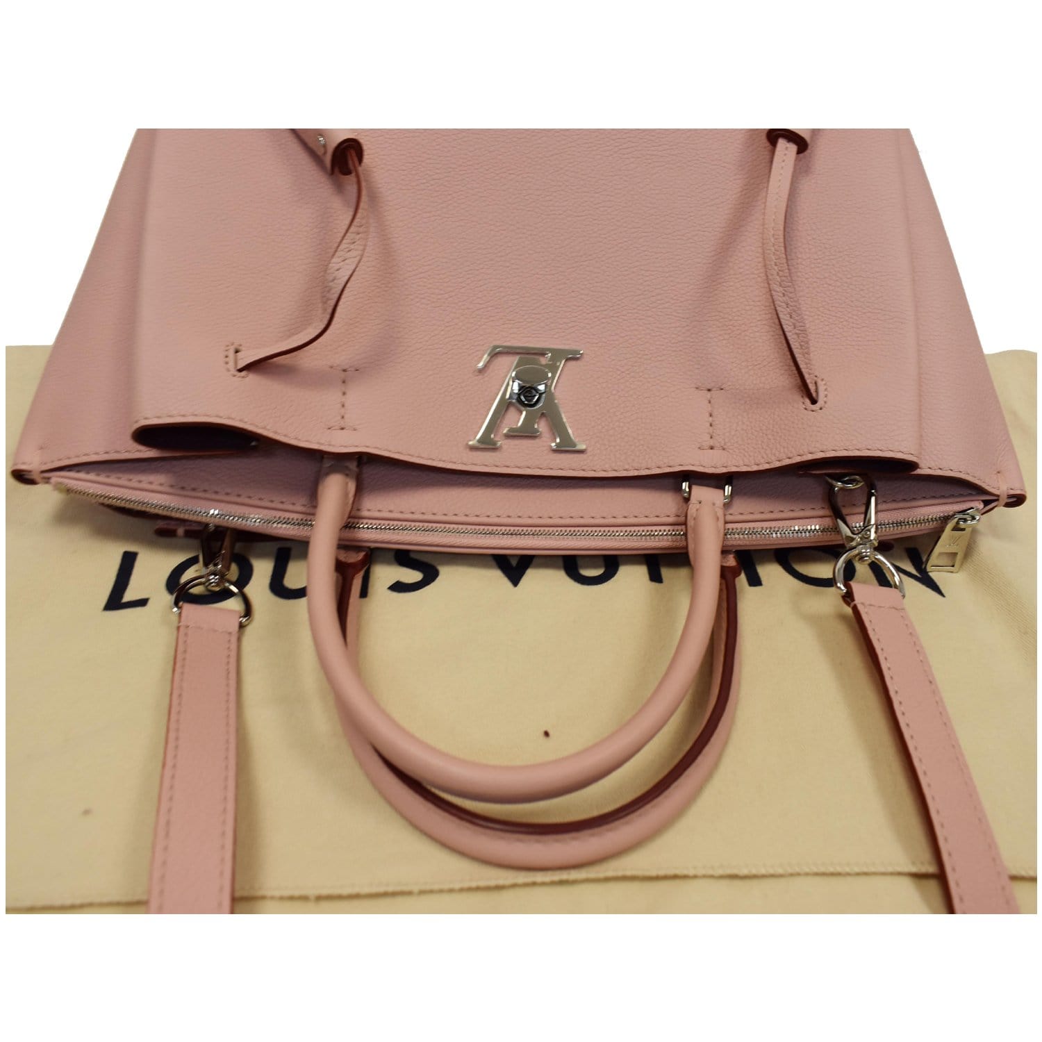 Lockme leather bag Louis Vuitton Pink in Leather - 34489066