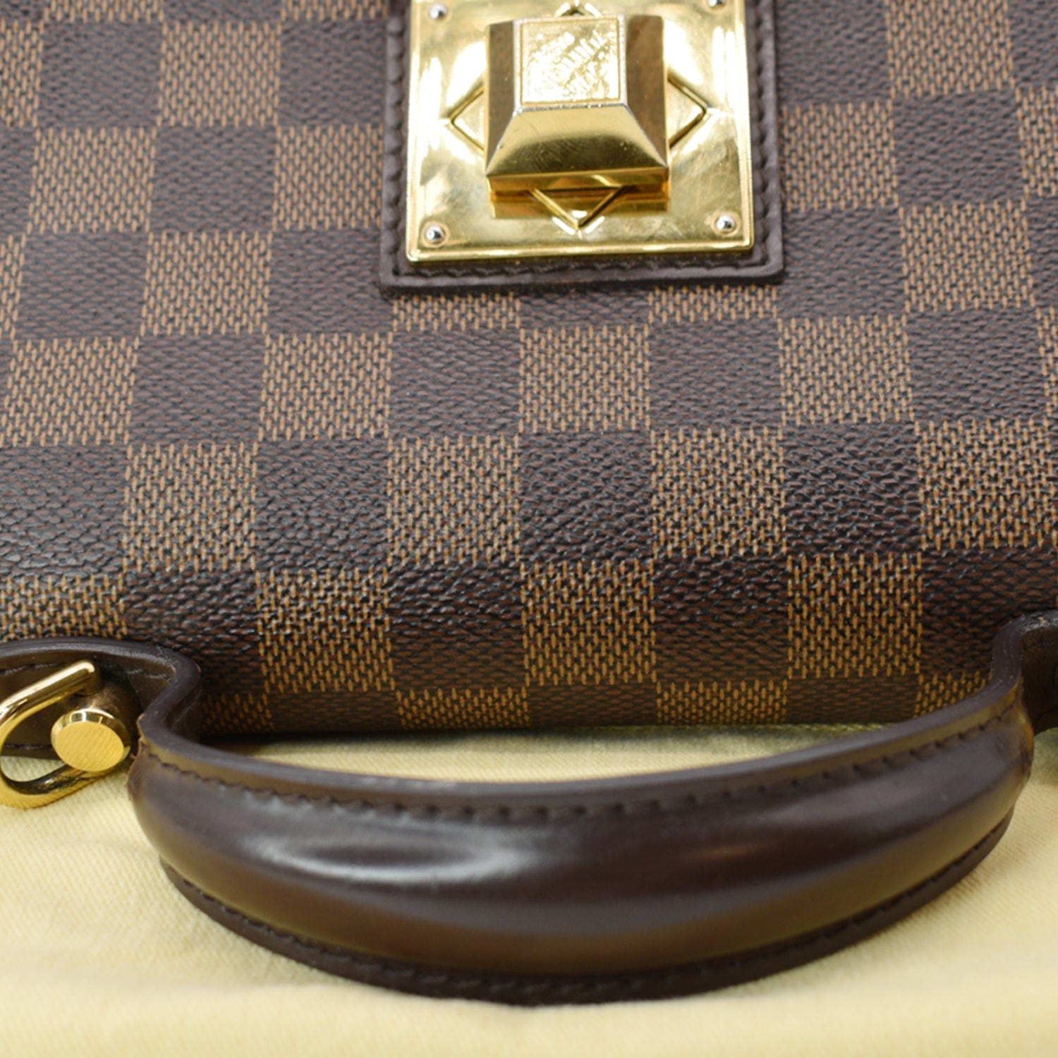 Authenticated Used Louis Vuitton Handbag Lead PM Brown Beige
