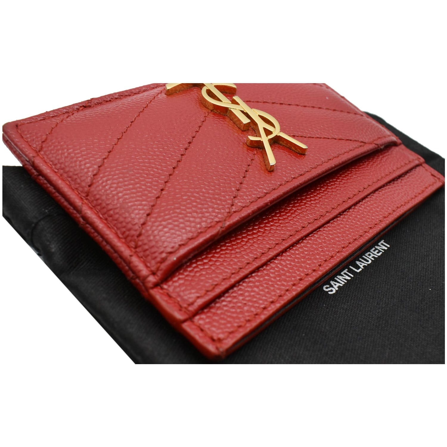 SAINT LAURENT | Shiny leather card case