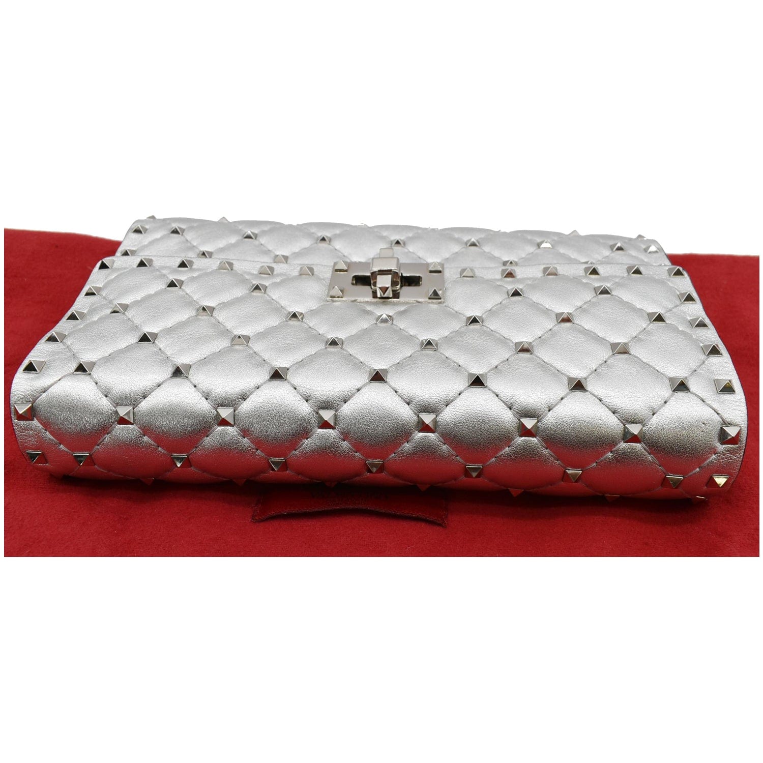 metallic silver valentino bag