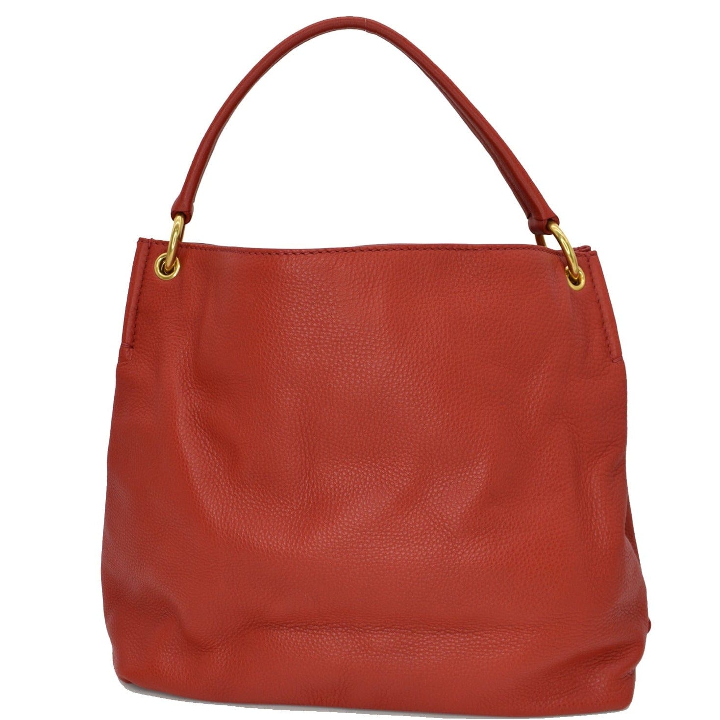 Prada Rosso Vitello Phenix Leather Hobo Bag 1BC032 - Yoogi's Closet