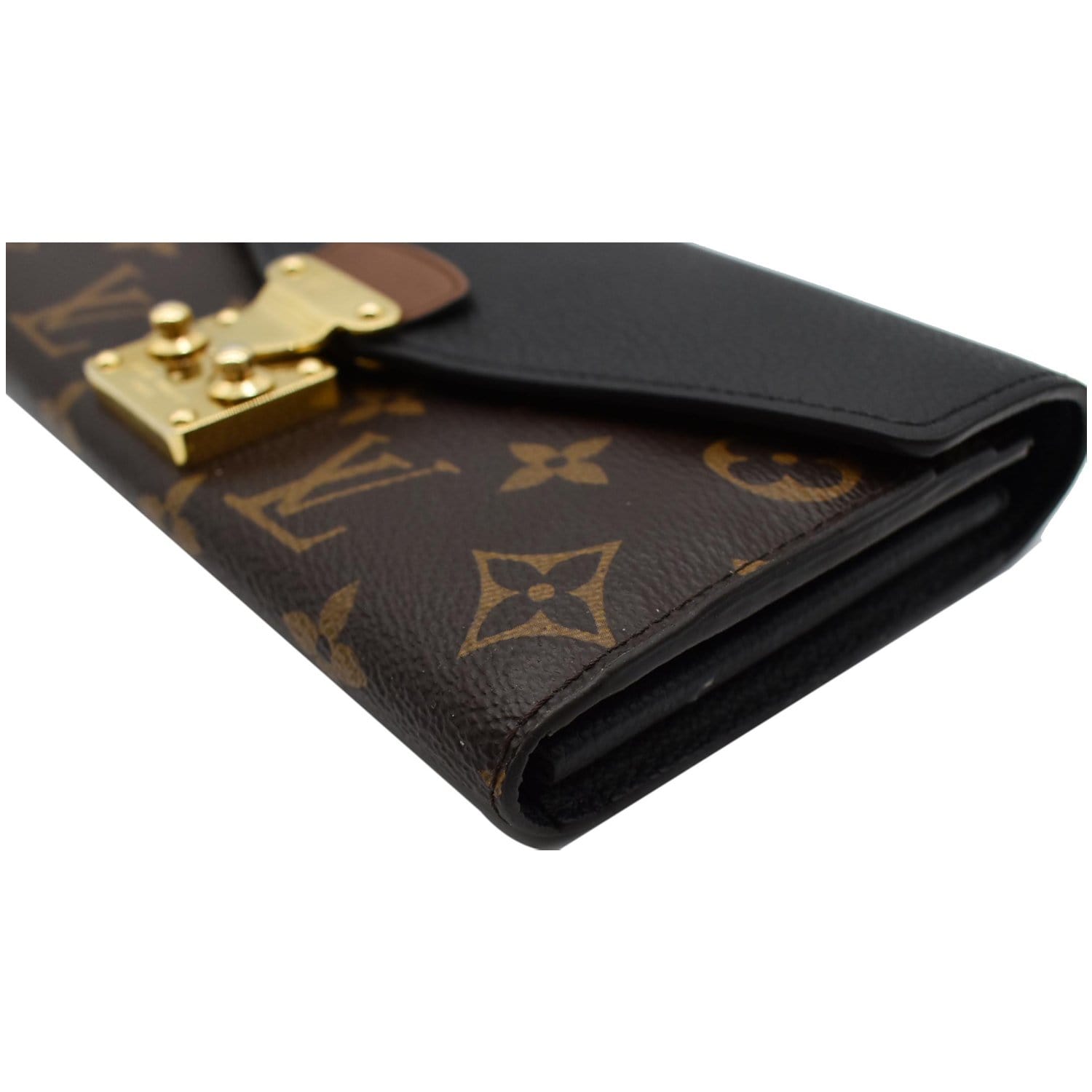Louis Vuitton Pallas Compact Wallet Monogram Canvas and Calfskin Black  640462