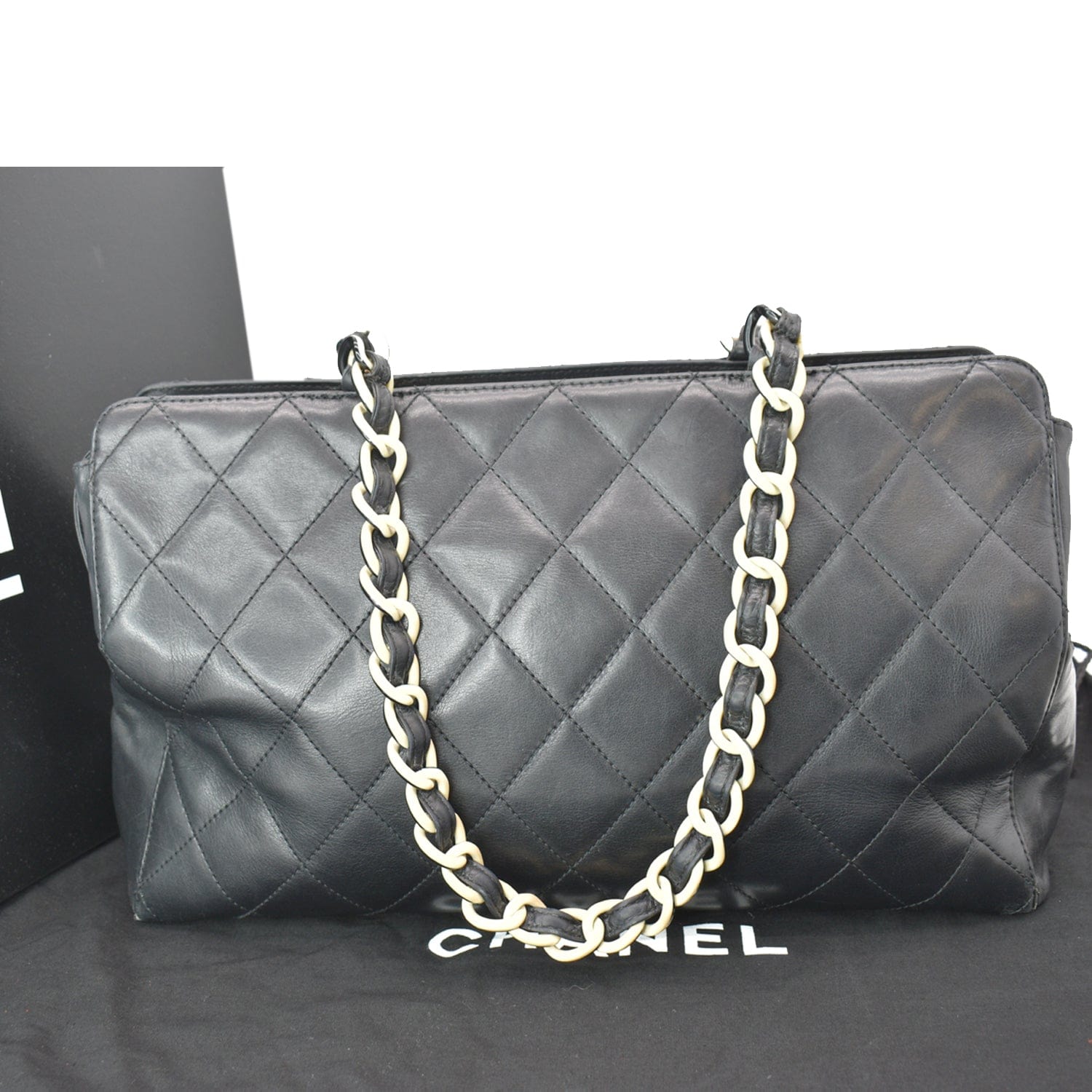 Chanel Brown Lambskin CC Chain Shopping Tote Bag  Labellov  Buy and Sell  Authentic Luxury