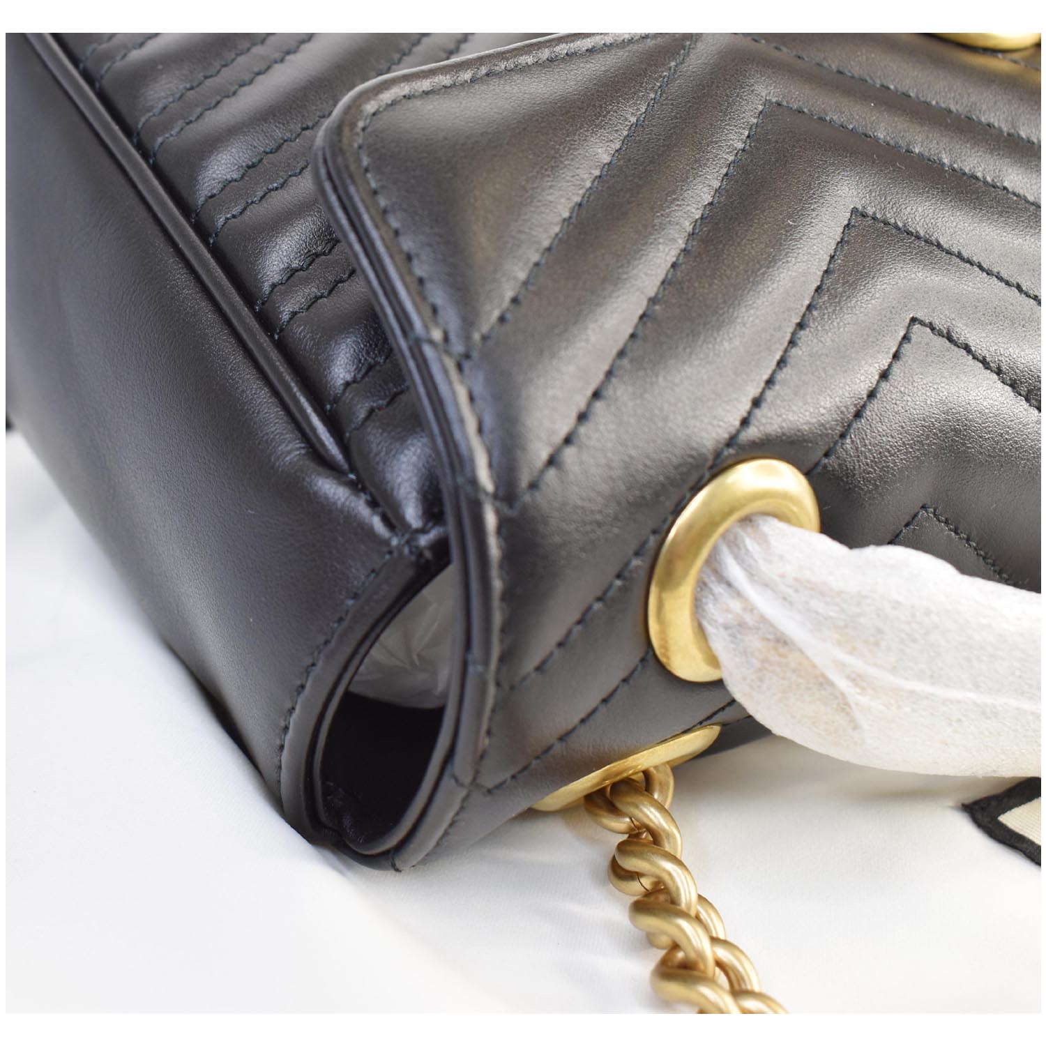 GUCCI GG Marmont Small Matelasse Leather Crossbody Bag Black 443497
