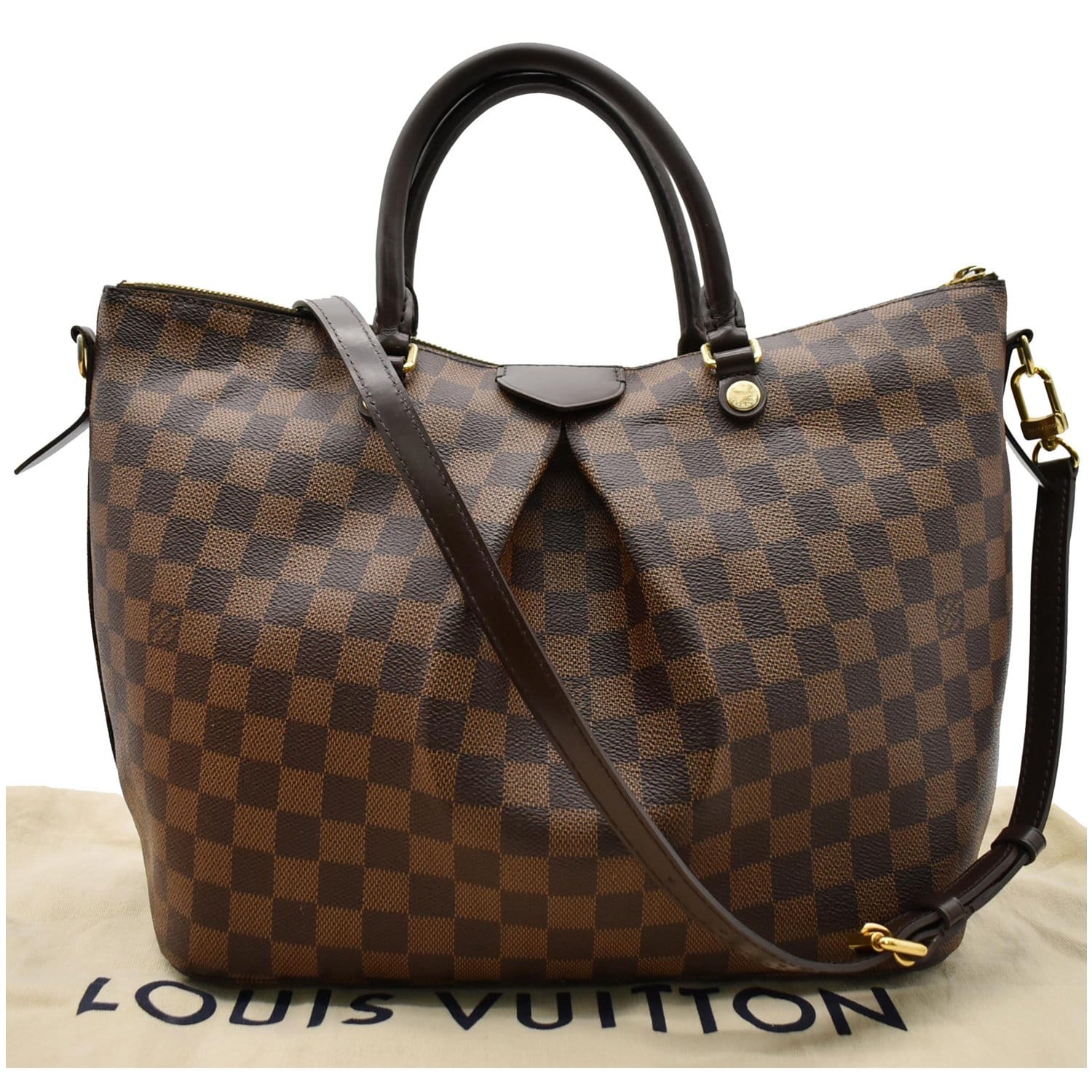 Louis Vuitton Siena MM Damier Ebene Shoulder Bag Brown