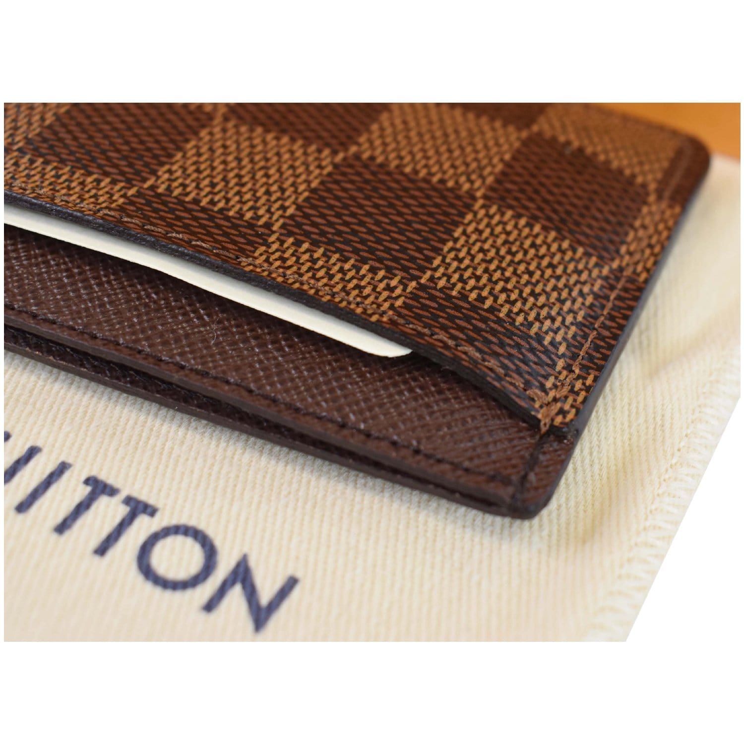 Louis Vuitton Card Holder Damier Ebene Canvas Brown
