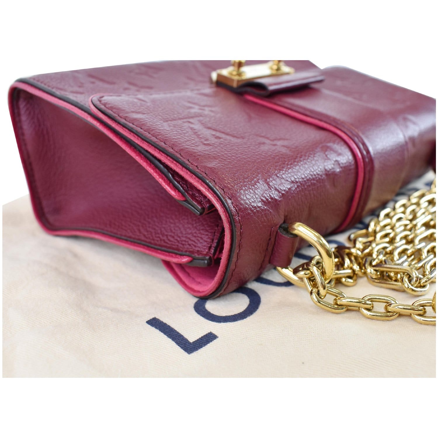 Louis Vuitton Saint Sulpice Handbag Monogram Empreinte Leather PM Black  22175471
