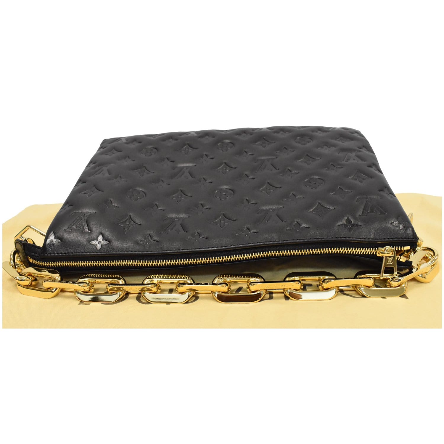 Louis Vuitton Black Monogram Embossed Puffy Leather Coussin iPhone