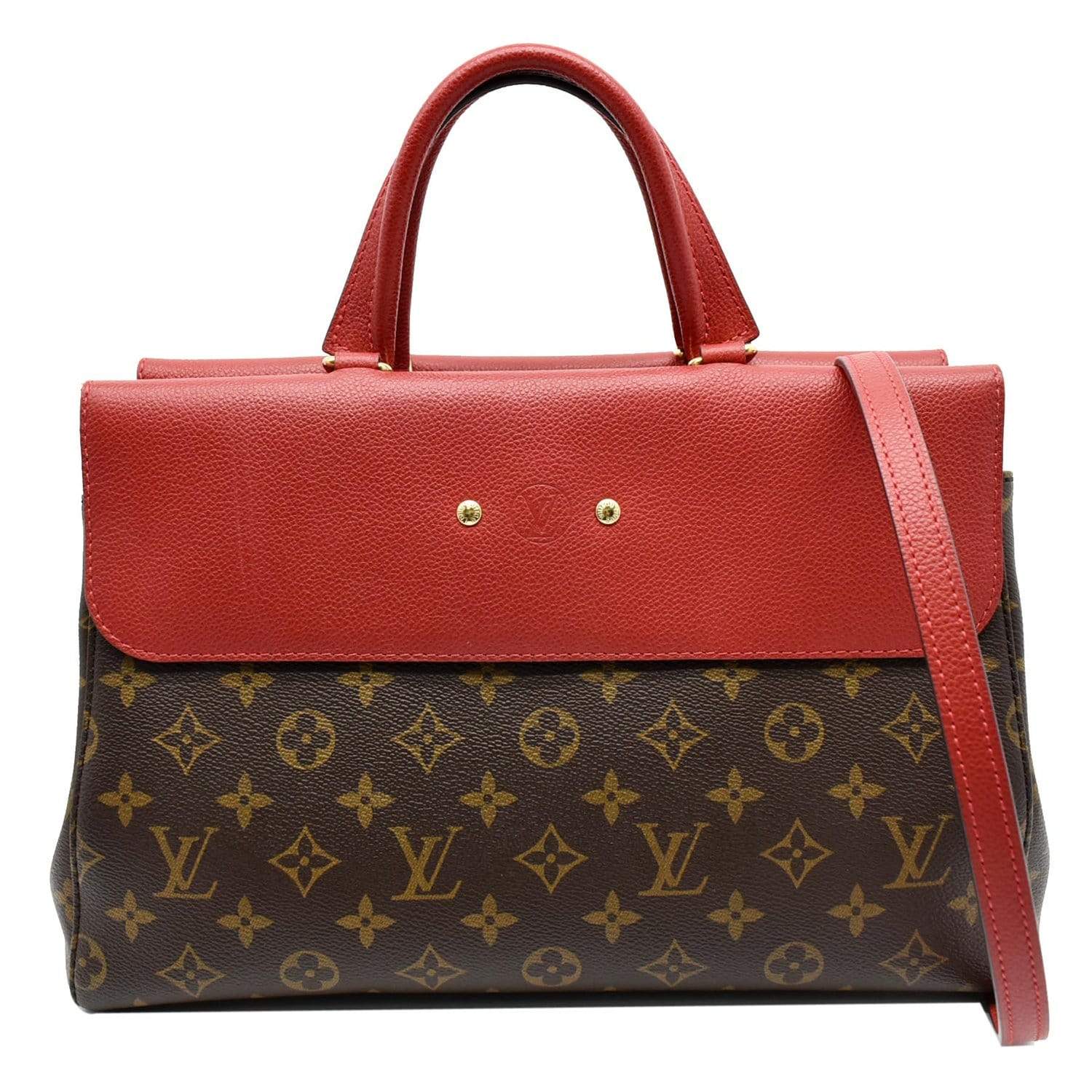 Louis Vuitton Néonoé Shoulder Bag Monogram Canvas and Red Leather