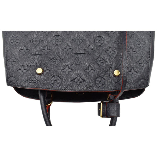 LOUIS VUITTON Montaigne MM Monogram Empreinte Shoulder Bag Navy Blue