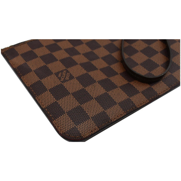 LOUIS VUITTON Neverfull MM Damier Ebene Pochette Wristlet Pouch Brown