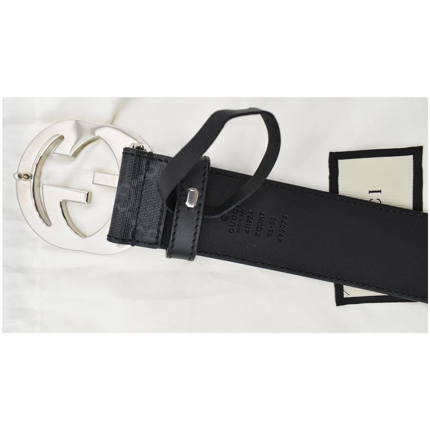 Gucci 411924 KGDHX GG SUPREME Belt Black