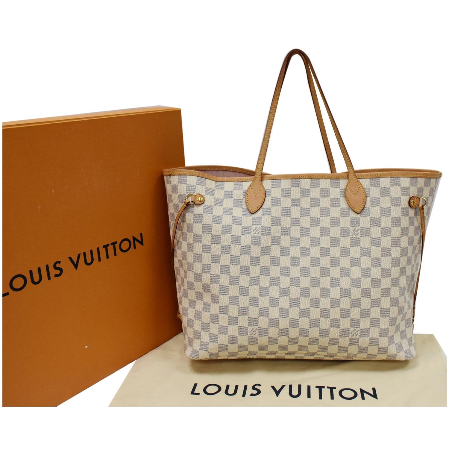 Sold at Auction: Louis Vuitton, LOUIS VUITTON 'NEVERFULL GM' DAMIER AZUR  TOTE BAG