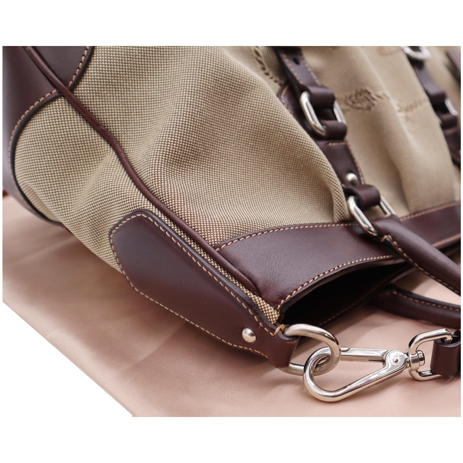 Beige A5 logo-jacquard raffia leather-trim tote bag