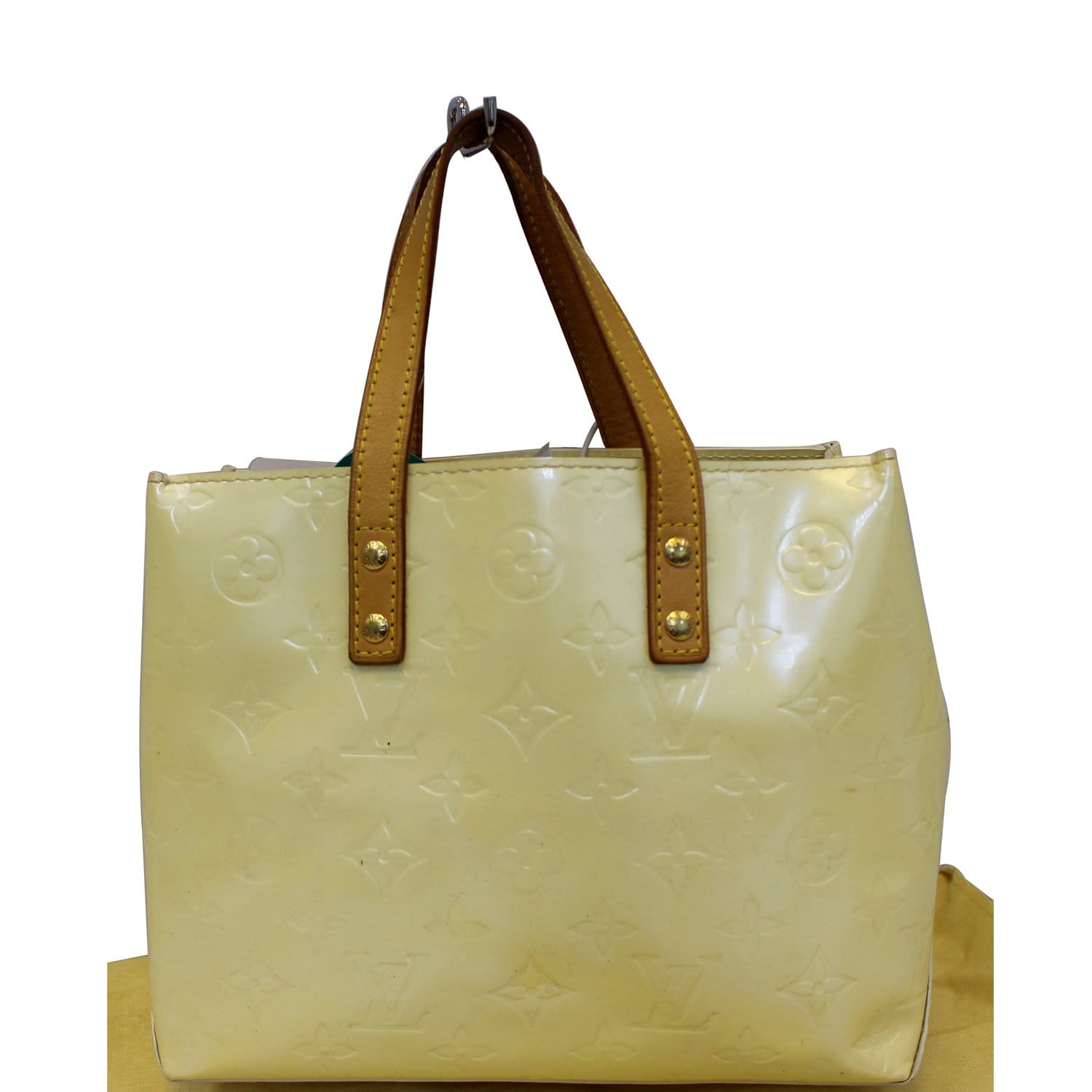Louis Vuitton Reade PM Vernis M91145 Ivory Patent Leather Tote Bag 113