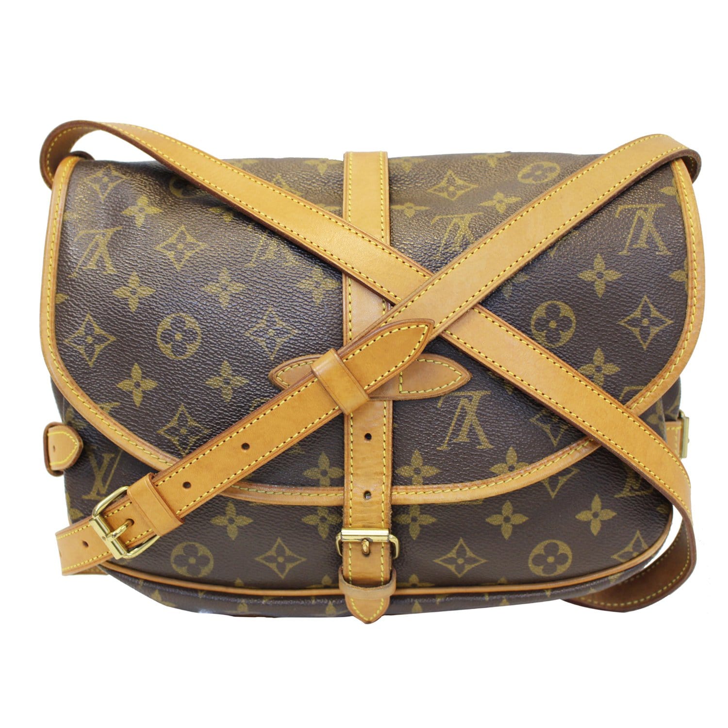 Brown Louis Vuitton Monogram Saumur 30 Crossbody Bag – Designer