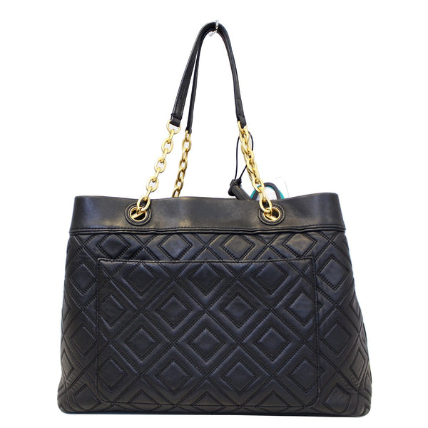 TORY BURCH Large Fleming Black Leather Tote Bag-US