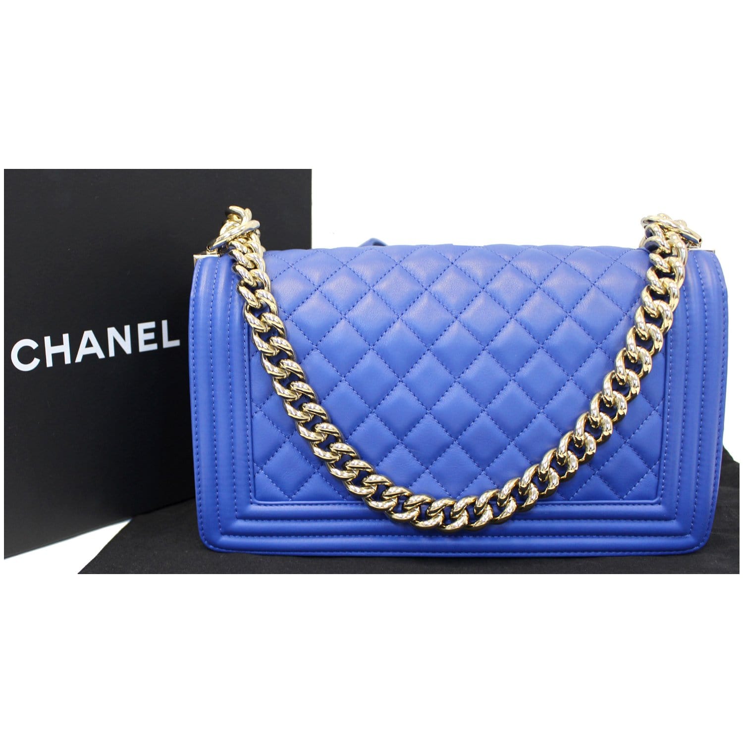 Chanel CCpurse Sac Class rabat Patton leather navy blue and silver shoulder  bag￼