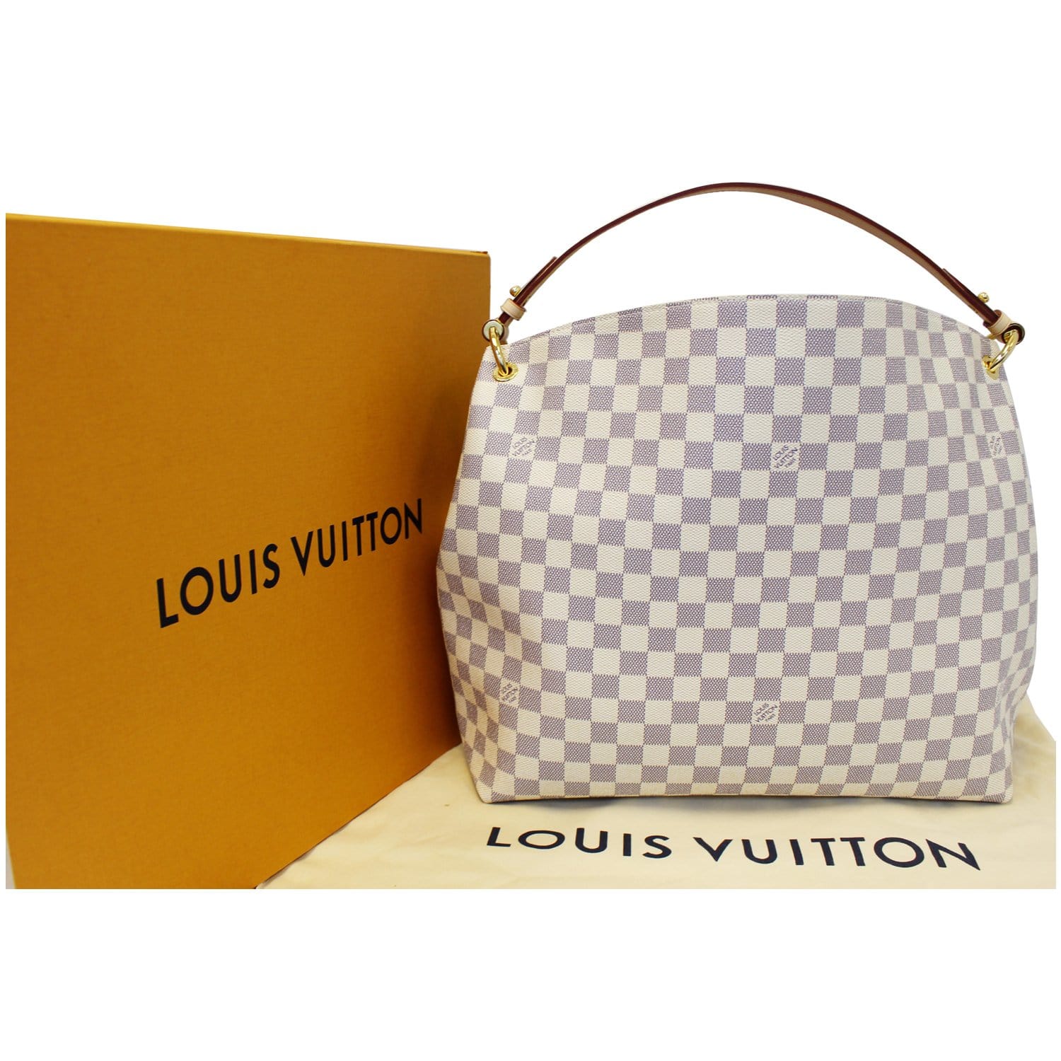 LOUIS VUITTON Graceful MM Damier Azur Shoulder Bag White-US