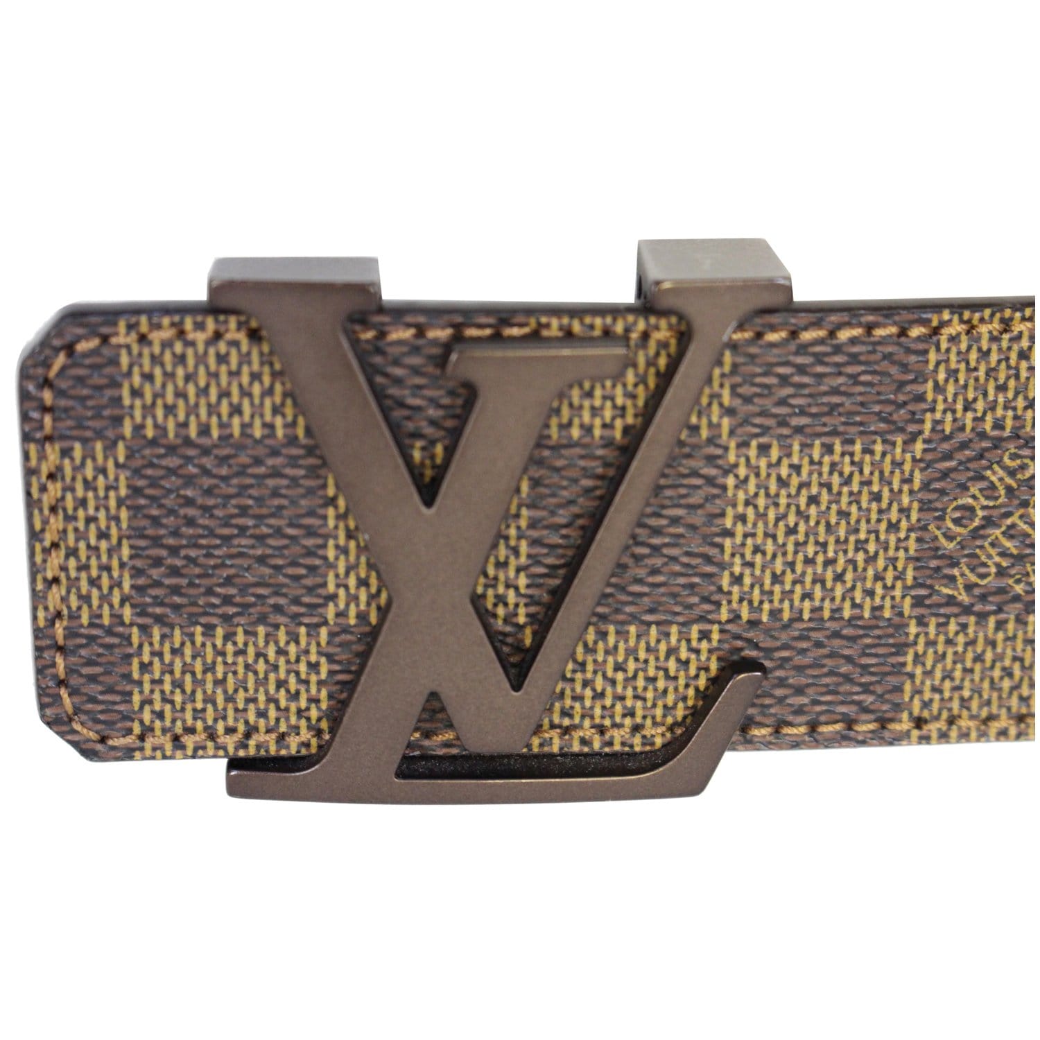 Louis Vuitton Damier Canvas/Brown Leather LV Initiales Belt Reversible Size  105/42 - Yoogi's Closet