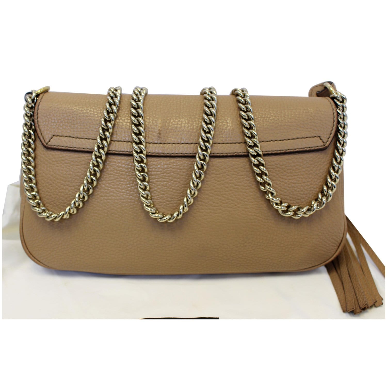 Calvin Klein Beige Handbag Purse Chain Strap Tassle Used