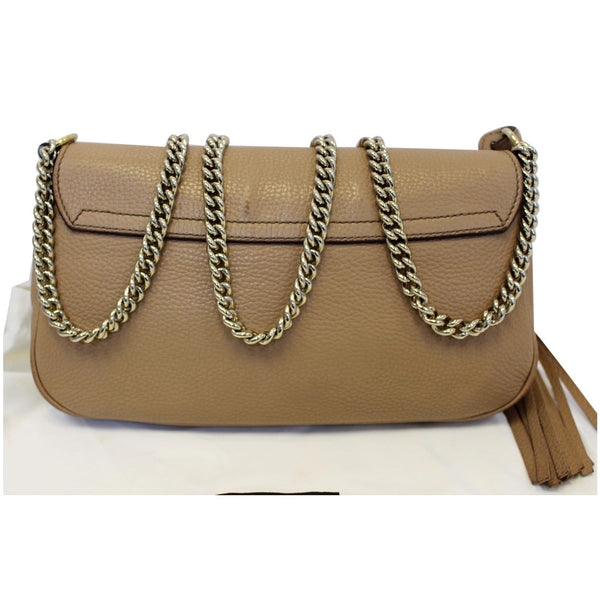 GUCCI GG Soho Tassel Chain Leather Crossbody Bag Beige 336752