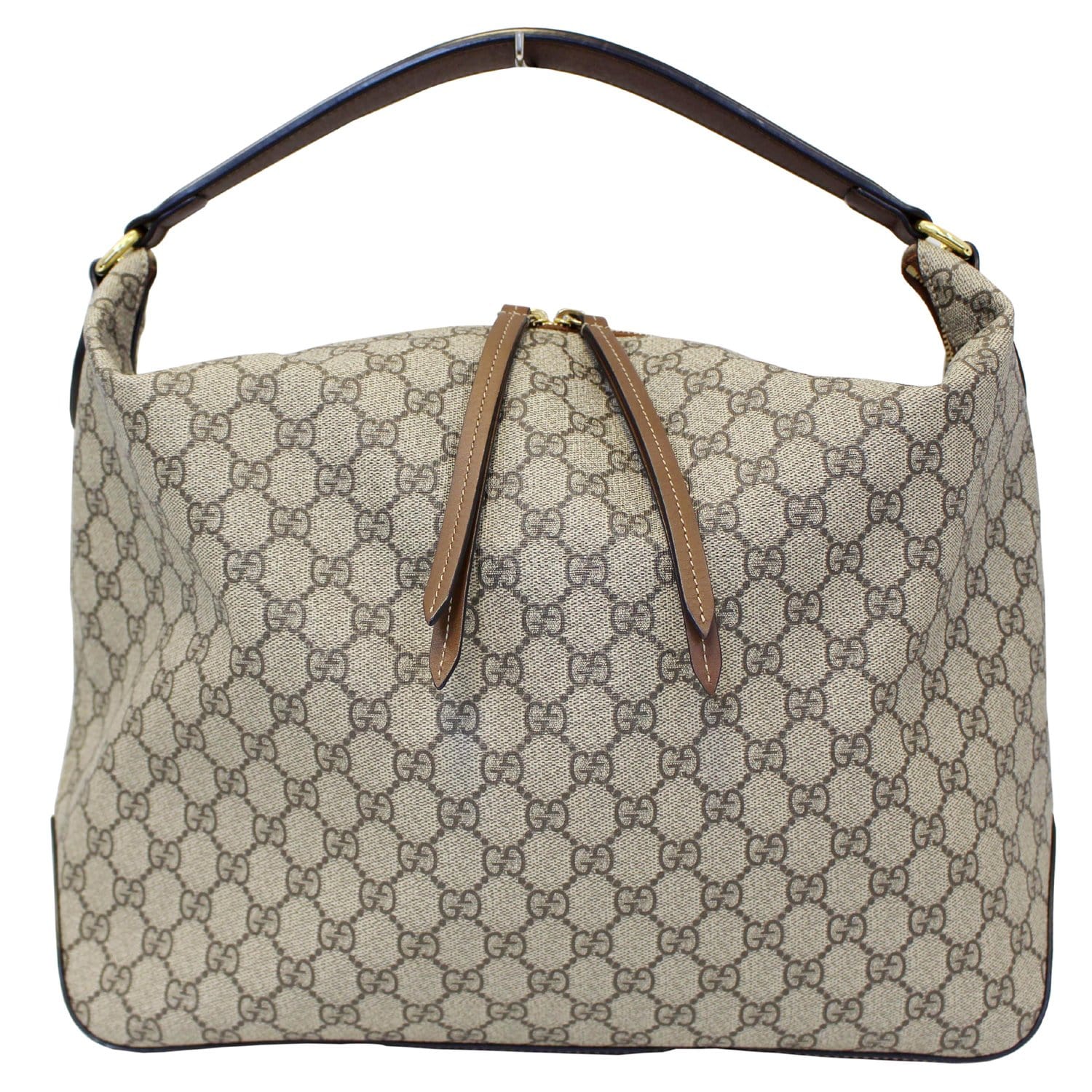 Gucci Hobo Large Leather GG Web Cream Shoulder Bag GG-0928P-0008