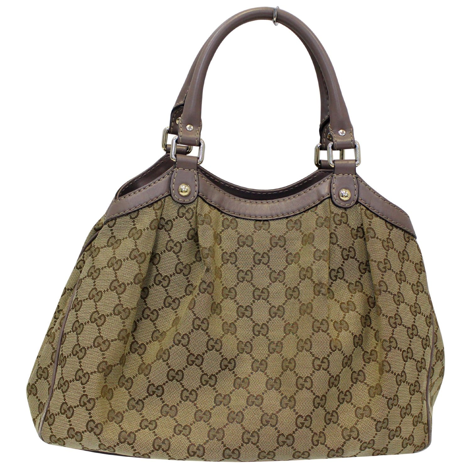 Gucci Gucci Sukey Medium GG Canvas & Black Leather Tote Bag