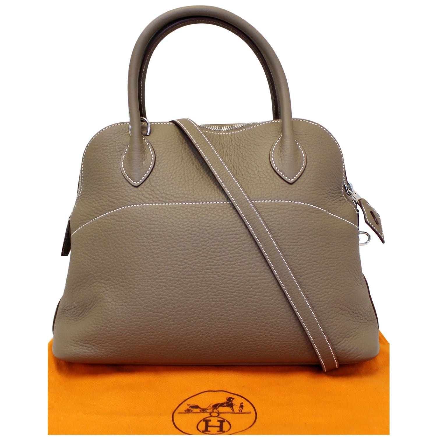 Replica Hermes Bolide 31 Handmade Bag In Taupe Clemence Leather