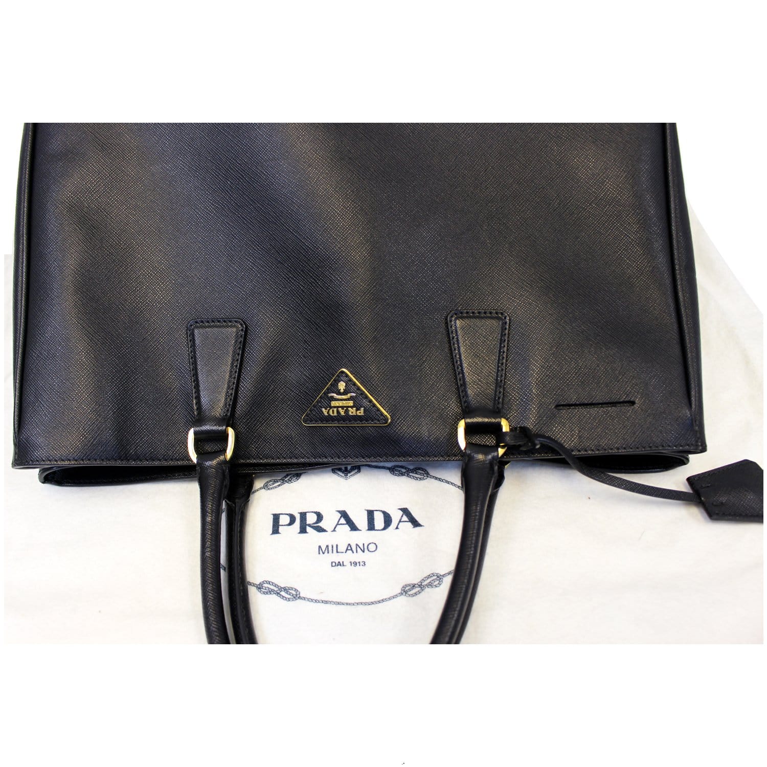 Slate Gray Medium Prada Galleria Saffiano Leather Bag
