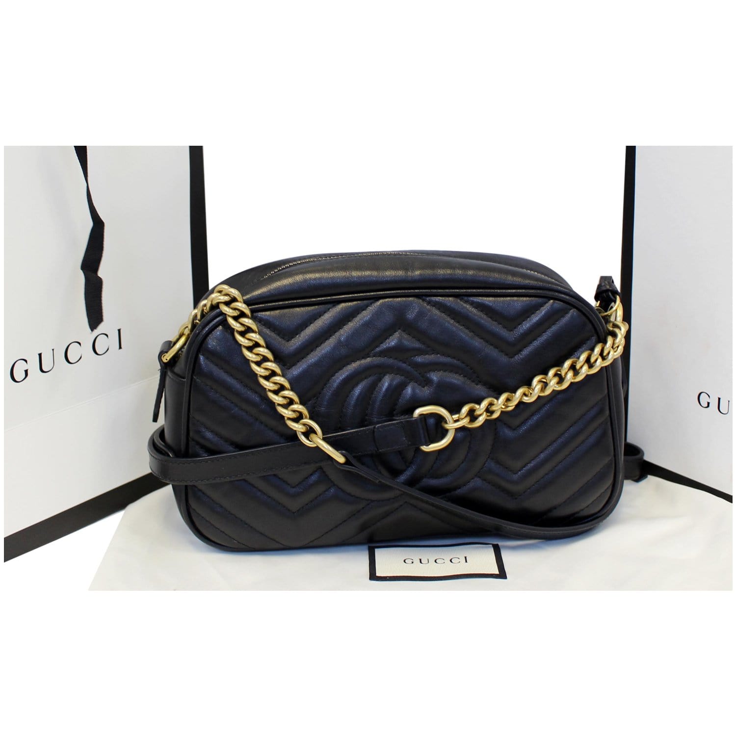 Dôme leather crossbody bag Gucci Black in Leather - 35612959