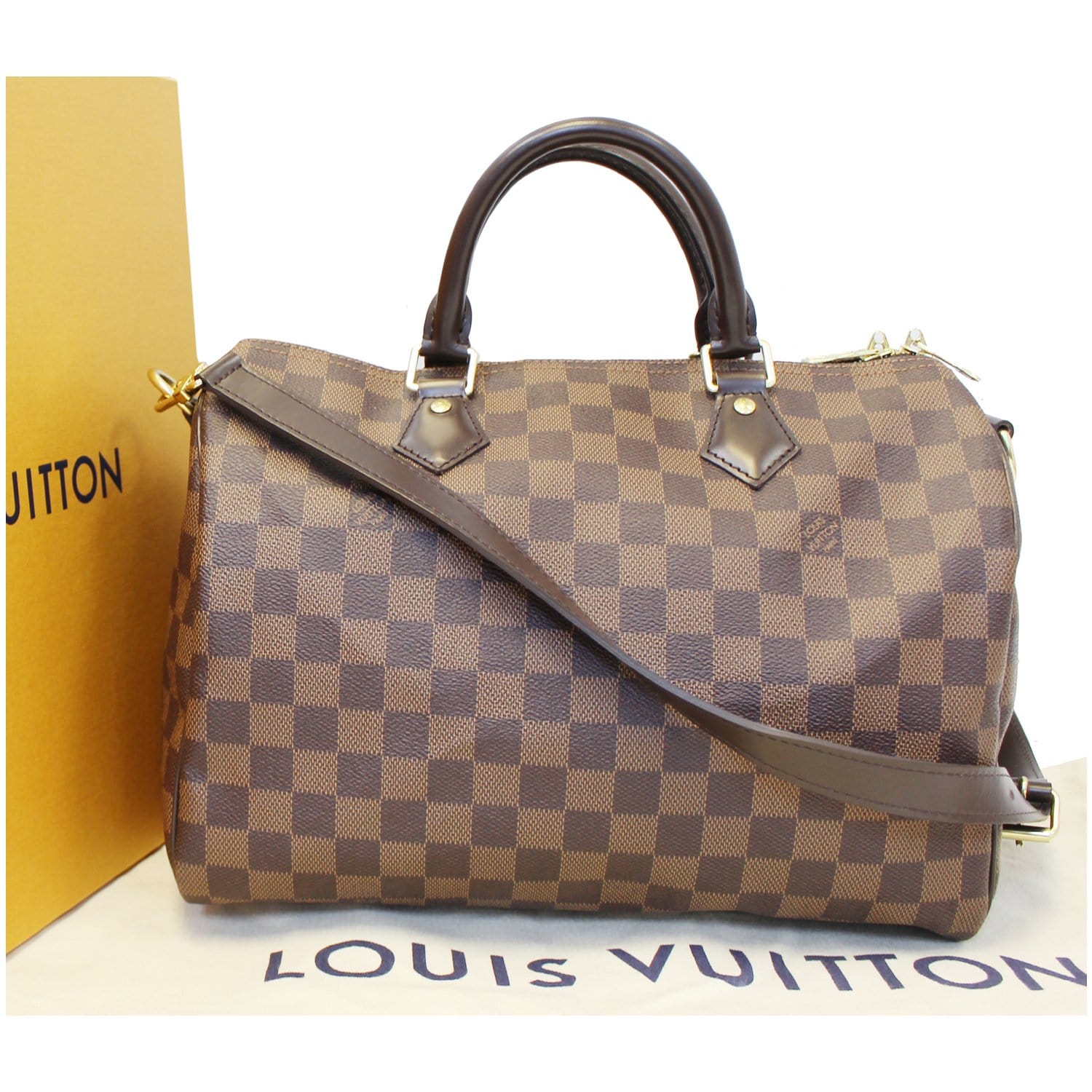 Louis Vuitton Damier Ebene Speedy 30 Bandoulière Top Handle Bag