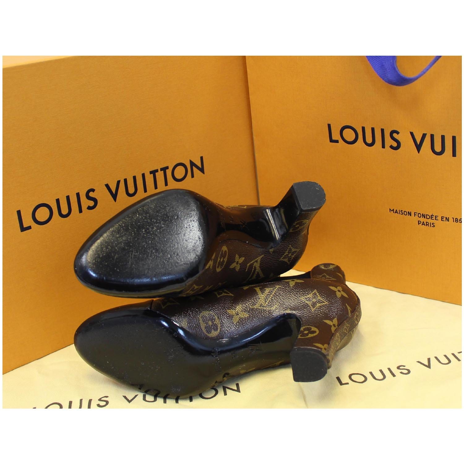 Louis Vuitton Monogram Canvas and Patent Leather Revival Ankle