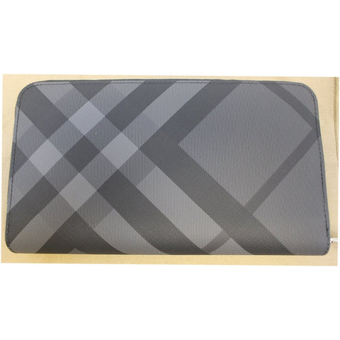 BURBERRY London Check Ziparound Wallet Grey Black-US