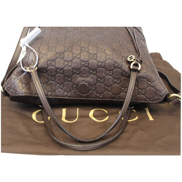 GUCCI Guccissima Leather Bree Top Handle Bag Black-US