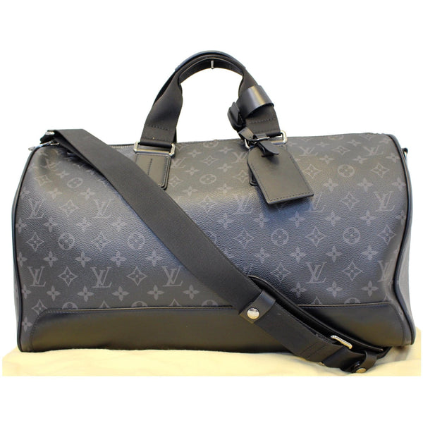 LOUIS VUITTON Keepall Voyager Monogram Eclipse Travel Bag Black