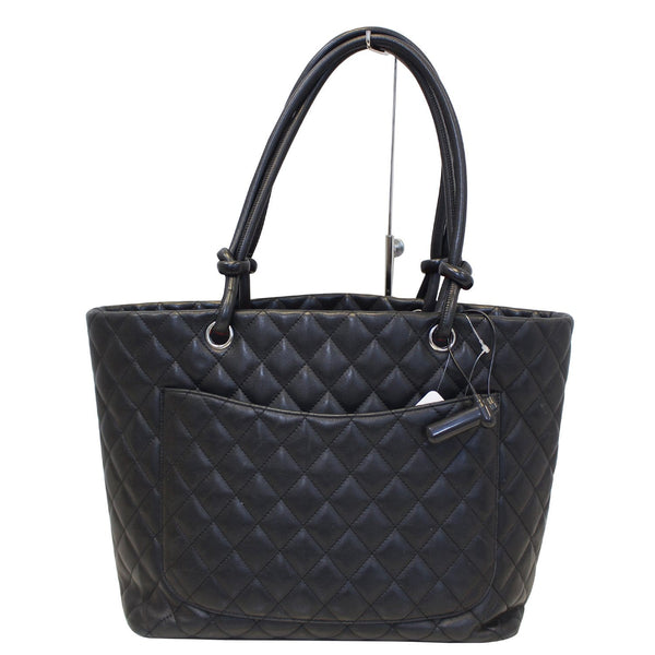 CHANEL Cambon  Black CalfSkin Leather Large Tote Bag-US