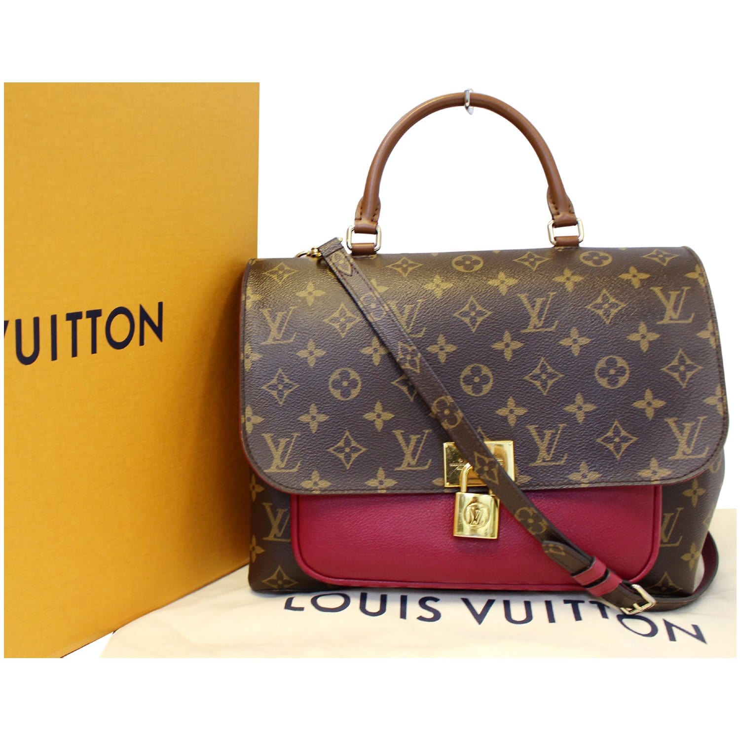 Louis Vuitton Marignan Shoulder Bag / Purse and Matching Wallet with Red  Lining