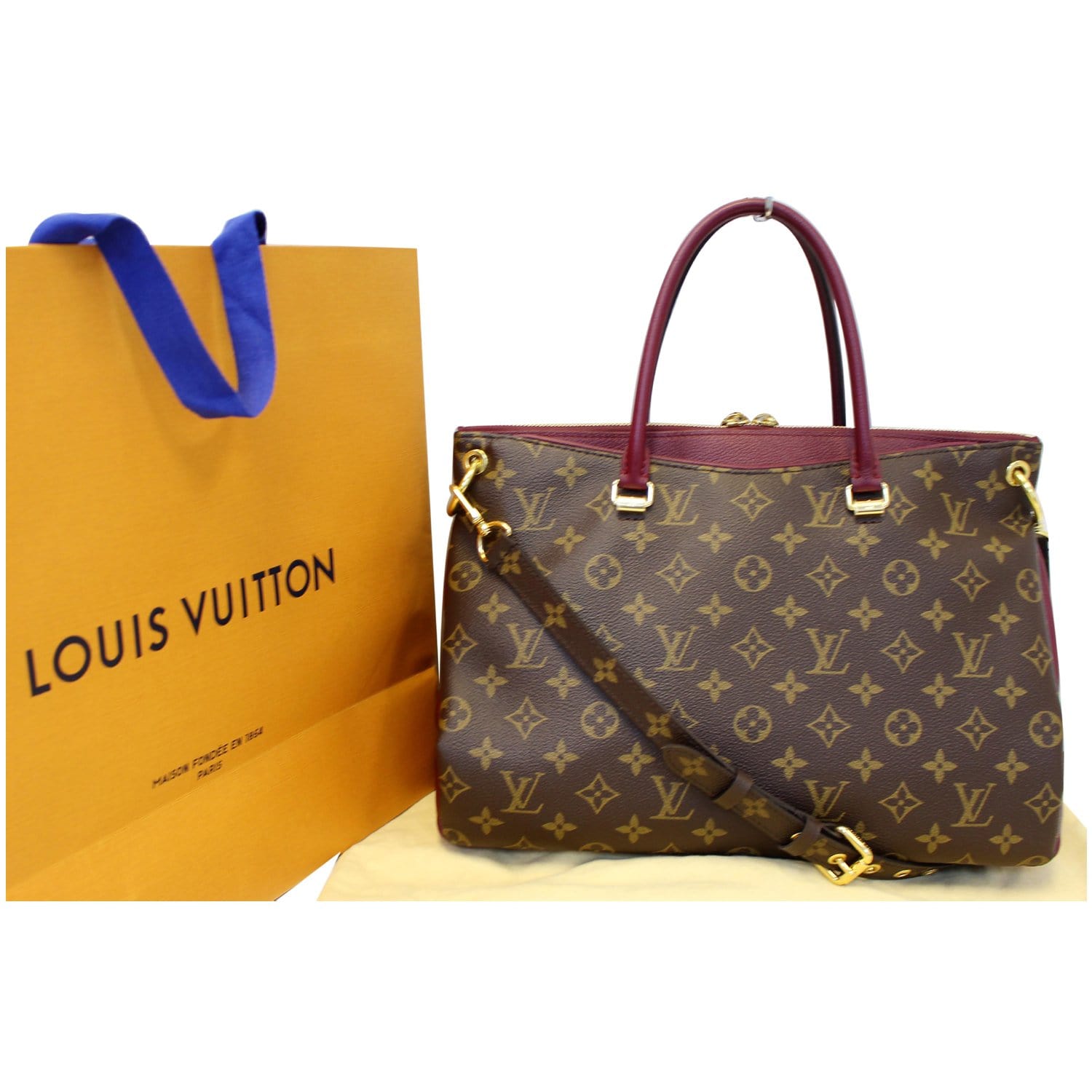 100% Guaranteed Authentic Louis Vuitton Monogram Pallas MM (Aurore)2