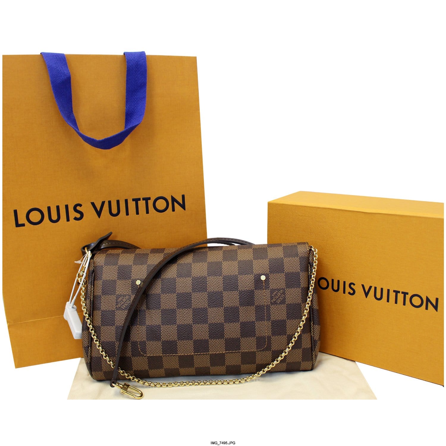 Authentic LOUIS VUITTON Damier Favorite PM N41276 Shoulder bag