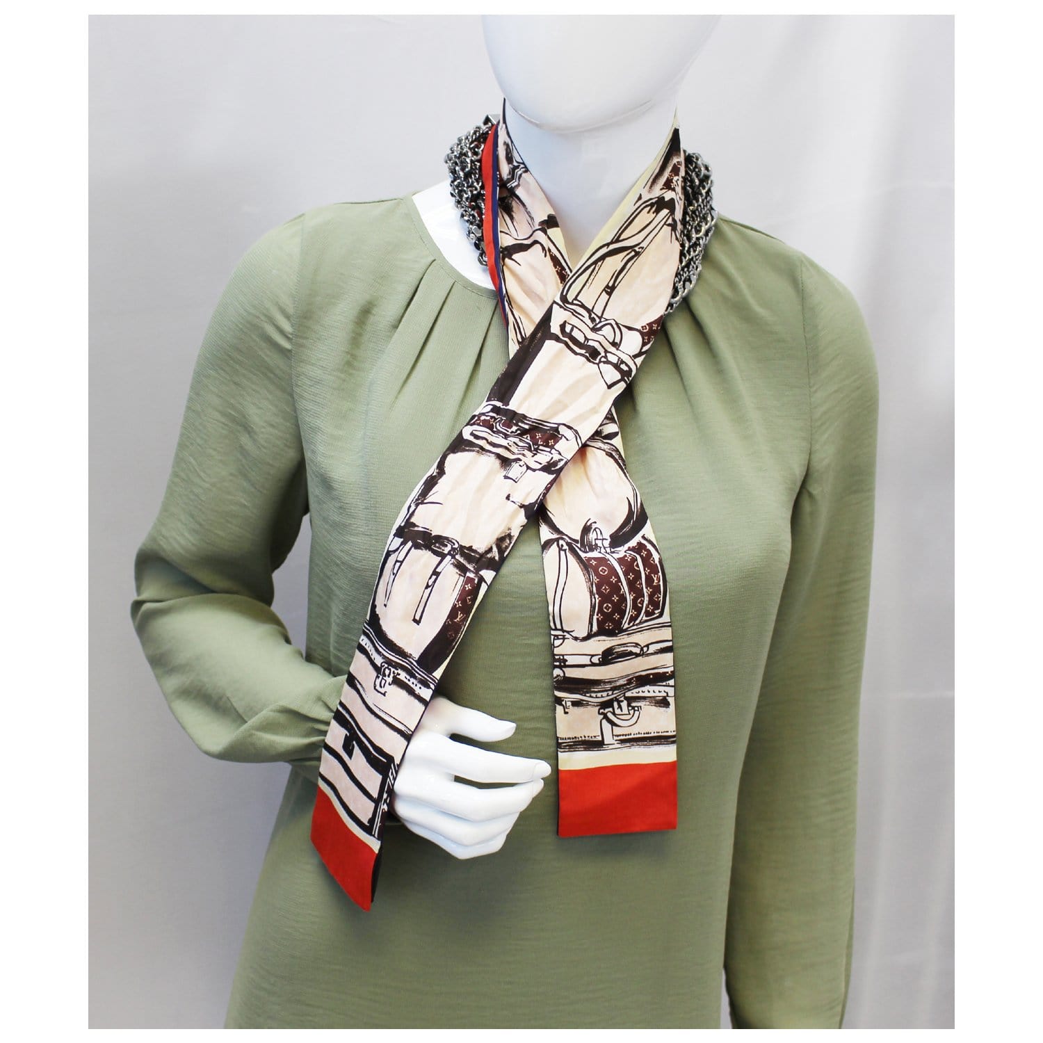 Louis Vuitton Casual Style Silk Flared V-Neck Chain Plain Medium Long (et  motif nautique, Robe a manches papillon, 1ABBZH, 1ABBZG, 1ABBZF)